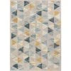 Mystic Simone Modern Geometric Gold 5 ft. 3 in. x 7 ft. 3 in. Area Rug by Well Woven