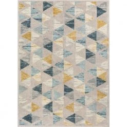 Mystic Simone Modern Geometric Gold 5 ft. 3 in. x 7 ft. 3 in. Area Rug by Well Woven