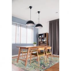 Tempte Grey and Green 7 ft. W x 9 ft. L Washable Polyester Indoor/Outdoor Area Rug by Linon Home Decor -Linon Home Decor Sales gray green linon home decor outdoor rugs thdr04034 31 1000