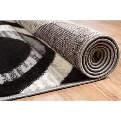 Miami Maple Waves Grey 8 ft. x 10 ft. Area Rug by Well Woven -Linon Home Decor Sales gray well woven area rugs 85187 1f 1000