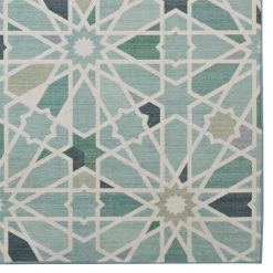 Delta Green and Ivory 7 ft. W x 9 ft. L Washable Polyester Indoor/Outdoor Area Rug by Linon Home Decor -Linon Home Decor Sales green ivory linon home decor outdoor rugs thdr04070 c3 1000