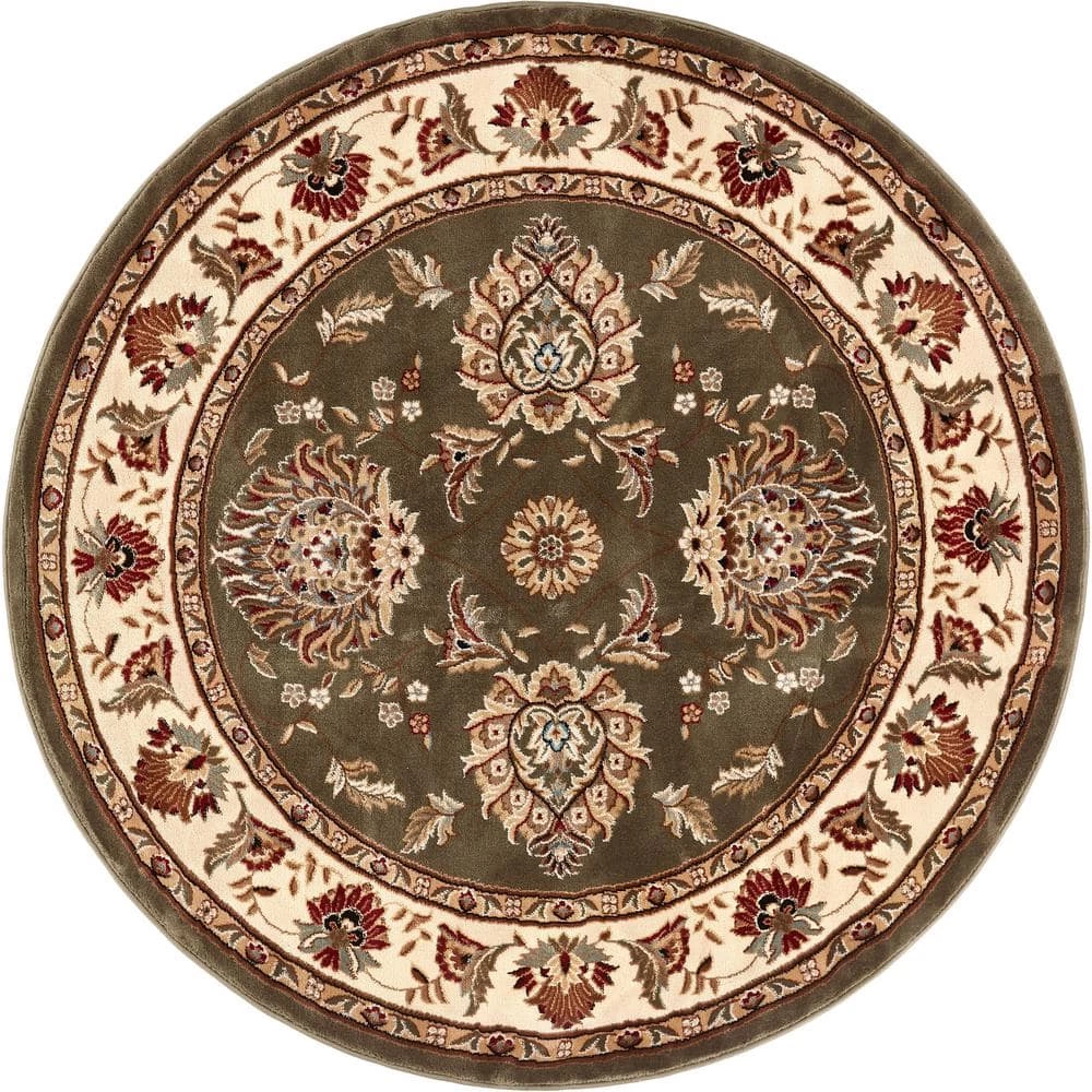 Timeless Abbasi Green Traditional Oriental 8 ft. x 8 ft. Round Area Rug by Well Woven 3 Timeless Abbasi Green Traditional Oriental 8 ft. x 8 ft. Round Area Rug by Well Woven