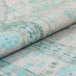 Nile Gila Vintage Bohemian Medallion Botanical Border Green 8 ft. x 10 ft. Machine Washable Flatweave Area Rug by Well Woven -Linon Home Decor Sales green well woven area rugs nil 15 7 4f 1000