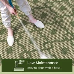 Medusa Sol Green Lattice Trellis 5 ft. 3 in. x 7 ft. 3 in. Indoor/Outdoor Area Rug by Well Woven -Linon Home Decor Sales green well woven outdoor rugs med 105 5 4f 1000