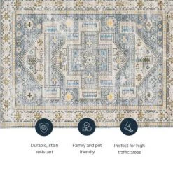 Washable Phillip Grey/Beige 5 ft. x 7 ft. Abstract Rectangle Area Rug by Linon Home Decor -Linon Home Decor Sales grey beige linon home decor area rugs thd03315 1f 1000