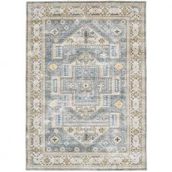 Washable Phillip Grey/Beige 5 ft. x 7 ft. Abstract Rectangle Area Rug by Linon Home Decor