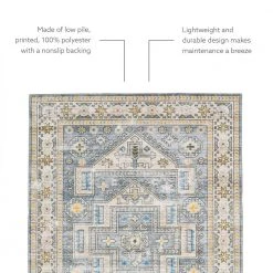 Washable Phillip Grey/Beige 2 ft. x 8 ft. by Linon Home Decor -Linon Home Decor Sales grey beige linon home decor area rugs thdr03911 1f 1000