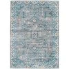 Washable Aztek Grey/Green 5 ft. x 7 ft. Abstract Rectangle Area Rug by Linon Home Decor