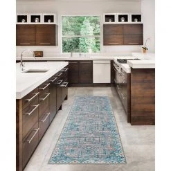 Washable Aztek Grey/Green 2 ft. x 8 ft. by Linon Home Decor -Linon Home Decor Sales grey green linon home decor area rugs thdr03912 31 1000