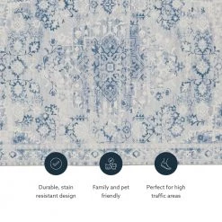 Washable Willis Grey/Ivory 2 ft. x 8 ft. by Linon Home Decor -Linon Home Decor Sales grey ivory linon home decor area rugs thdr03924 4f 1000