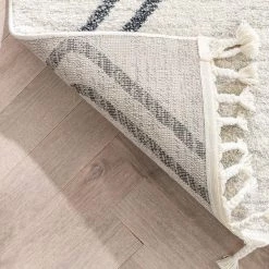 Kennedy Reeve Modern Chevron Zig-Zag Grey Ivory 5 ft. 3 in. x 7 ft. 3 in. Kids Area Rug by Well Woven -Linon Home Decor Sales grey ivory well woven area rugs ken 37 5 44 1000