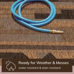 Milo Conan Grey Ivory 5 ft. 3 in. x 7 ft. 3 in. Tribal Geometric Abstract Flat-Weave Indoor/Outdoor Area Rug by Well Woven -Linon Home Decor Sales grey ivory well woven outdoor rugs mil 77 5 4f 1000