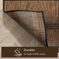 Milo Conan Grey Ivory 5 ft. 3 in. x 7 ft. 3 in. Tribal Geometric Abstract Flat-Weave Indoor/Outdoor Area Rug by Well Woven -Linon Home Decor Sales grey ivory well woven outdoor rugs mil 77 5 76 1000