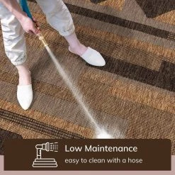 Milo Conan Grey Ivory 5 ft. 3 in. x 7 ft. 3 in. Tribal Geometric Abstract Flat-Weave Indoor/Outdoor Area Rug by Well Woven -Linon Home Decor Sales grey ivory well woven outdoor rugs mil 77 5 e1 1000