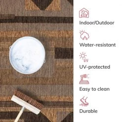 Milo Conan Grey Ivory 5 ft. 3 in. x 7 ft. 3 in. Tribal Geometric Abstract Flat-Weave Indoor/Outdoor Area Rug by Well Woven -Linon Home Decor Sales grey ivory well woven outdoor rugs mil 77 5 fa 1000