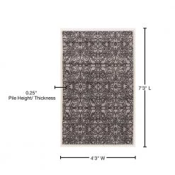 Callista iForum Gray and Black 4 ft. 4 in. x 7 ft. 3 Area Rug by Linon Home Decor -Linon Home Decor Sales grey linon home decor area rugs thd01185 76 1000