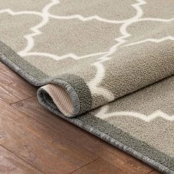 Kings Court Brooklyn Trellis Grey 3 ft. x 12 ft. Modern Runner Rug by Well Woven -Linon Home Decor Sales grey well woven area rugs 6518 2l 1d 1000