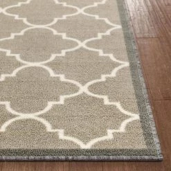 Kings Court Brooklyn Trellis Grey 3 ft. x 12 ft. Modern Runner Rug by Well Woven -Linon Home Decor Sales grey well woven area rugs 6518 2l fa 1000