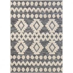 Bellagio Chiara Moroccan Tribal Grey 7 ft. 10 in. x 10 ft. 6 in. High-Low Flat-Weave Area Rug by Well Woven