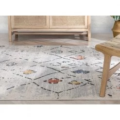 Envie Ancona Grey 5 ft. 3 in. x 7 ft. 3 in. Moroccan Tribal Diamond Area Rug by Well Woven -Linon Home Decor Sales grey well woven area rugs env 77 5 44 1000