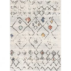 Envie Ancona Grey 5 ft. 3 in. x 7 ft. 3 in. Moroccan Tribal Diamond Area Rug by Well Woven