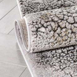 Fairmont Kenneth Retro Abstract Pattern Grey 7 ft. 10 in. x 9 ft. 10 in. Glam Area Rug by Well Woven -Linon Home Decor Sales grey well woven area rugs frm 157 7 1f 1000