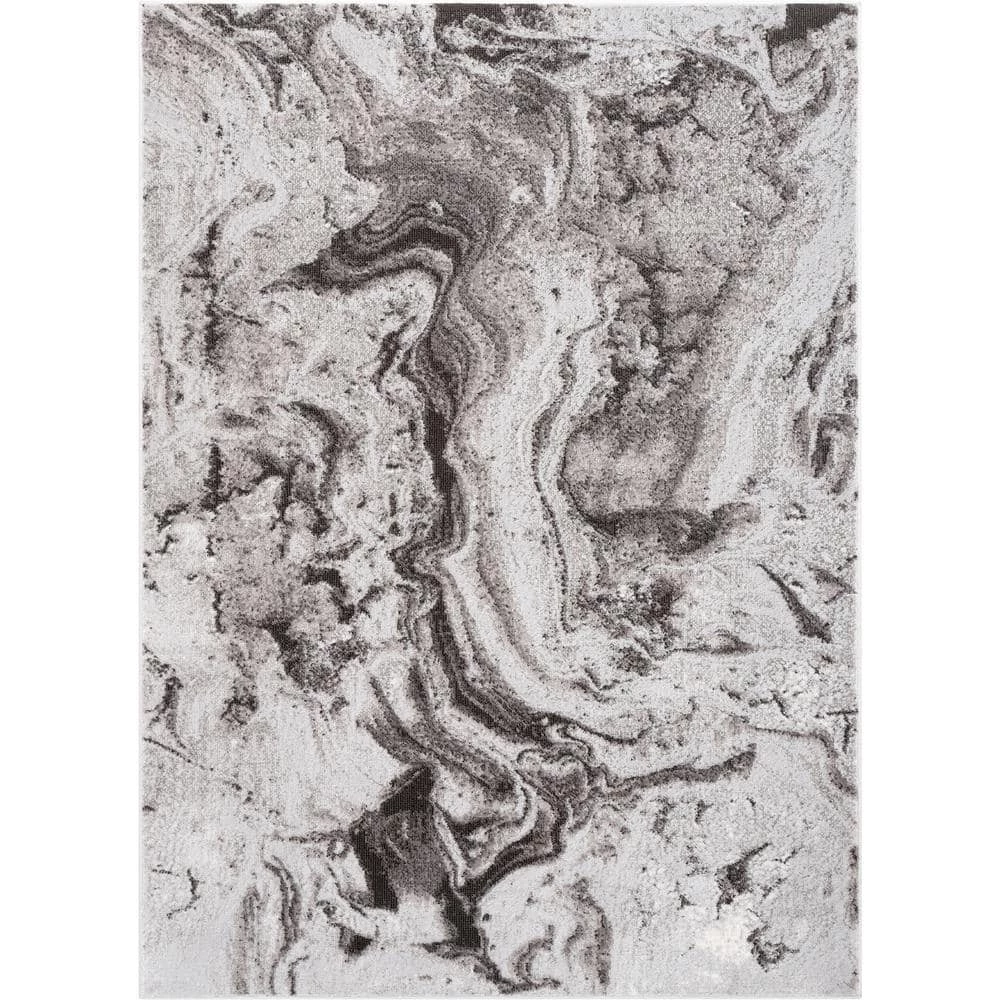 Fairmont Ralph Retro Geometric Waves Grey 5 ft. 3 in. x 7 ft. 3 in. Glam Area Rug by Well Woven 3 Fairmont Ralph Retro Geometric Waves Grey 5 ft. 3 in. x 7 ft. 3 in. Glam Area Rug by Well Woven