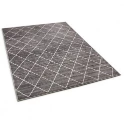 Kings Court Clover Grey 3 ft. x 5 ft. Modern Moroccan Trellis Area Rug by Well Woven -Linon Home Decor Sales grey well woven area rugs kc 128 4 44 1000