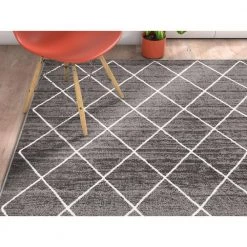 Kings Court Clover Grey 3 ft. x 5 ft. Modern Moroccan Trellis Area Rug by Well Woven -Linon Home Decor Sales grey well woven area rugs kc 128 4 76 1000