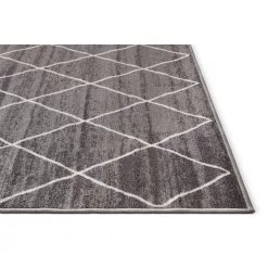 Kings Court Clover Grey 3 ft. x 5 ft. Modern Moroccan Trellis Area Rug by Well Woven -Linon Home Decor Sales grey well woven area rugs kc 128 4 fa 1000