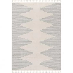 Loop-De-Loop Zipped Grey Tribal Aztec Geometric 5 ft. 3 in. x 7 ft. 3 in. Flatweave Area Rug by Well Woven