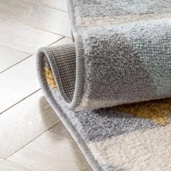 Mystic Nova Modern Geometric Grey 5 ft. 3 in. x 7 ft. 3 in. Area Rug by Well Woven -Linon Home Decor Sales grey well woven area rugs mc 307 5 1f 1000