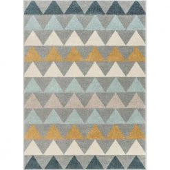 Mystic Nova Modern Geometric Grey 5 ft. 3 in. x 7 ft. 3 in. Area Rug by Well Woven