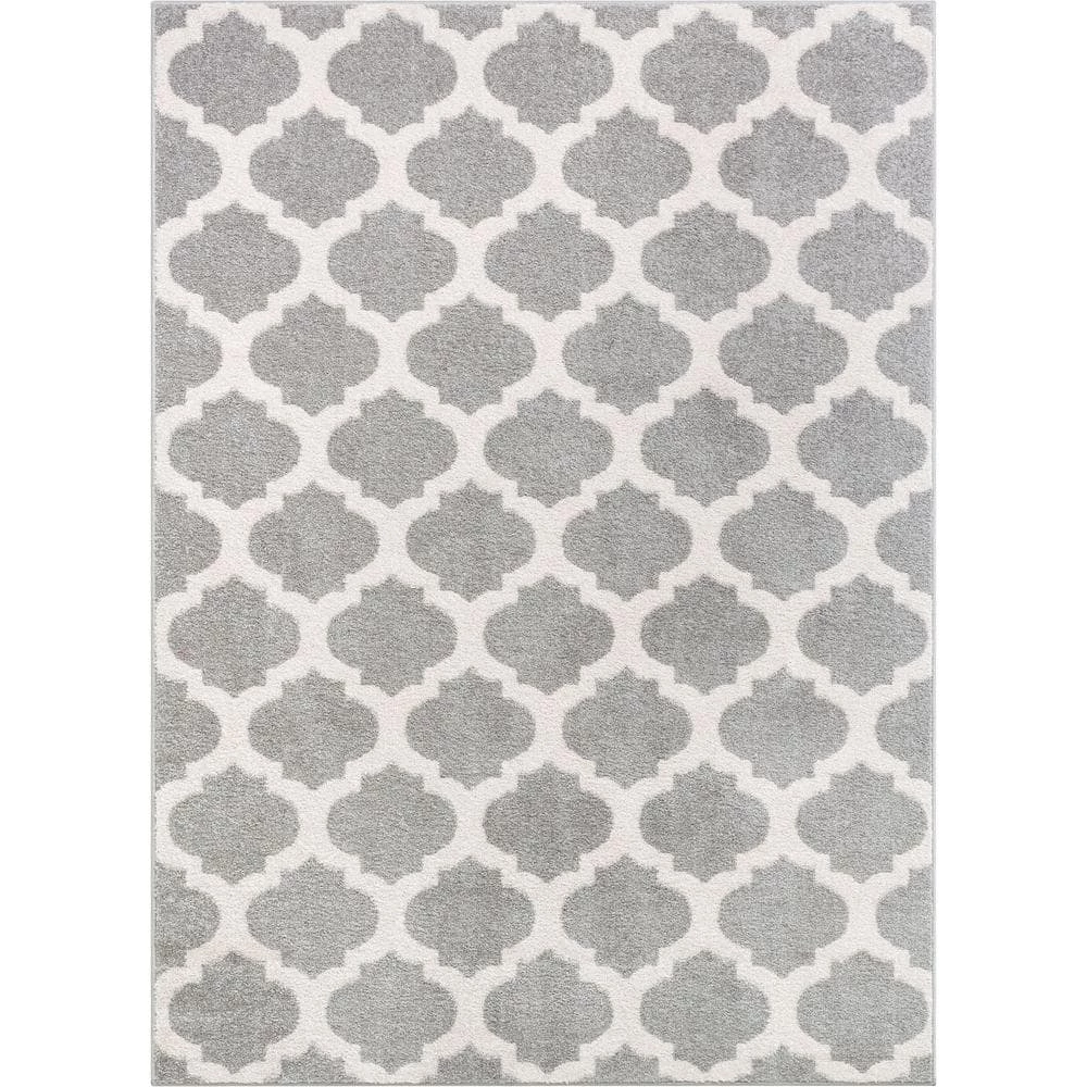 Mystic Zoe Grey 5 ft. x 7 ft. Modern Trellis Area Rug by Well Woven 3 Mystic Zoe Grey 5 ft. x 7 ft. Modern Trellis Area Rug by Well Woven