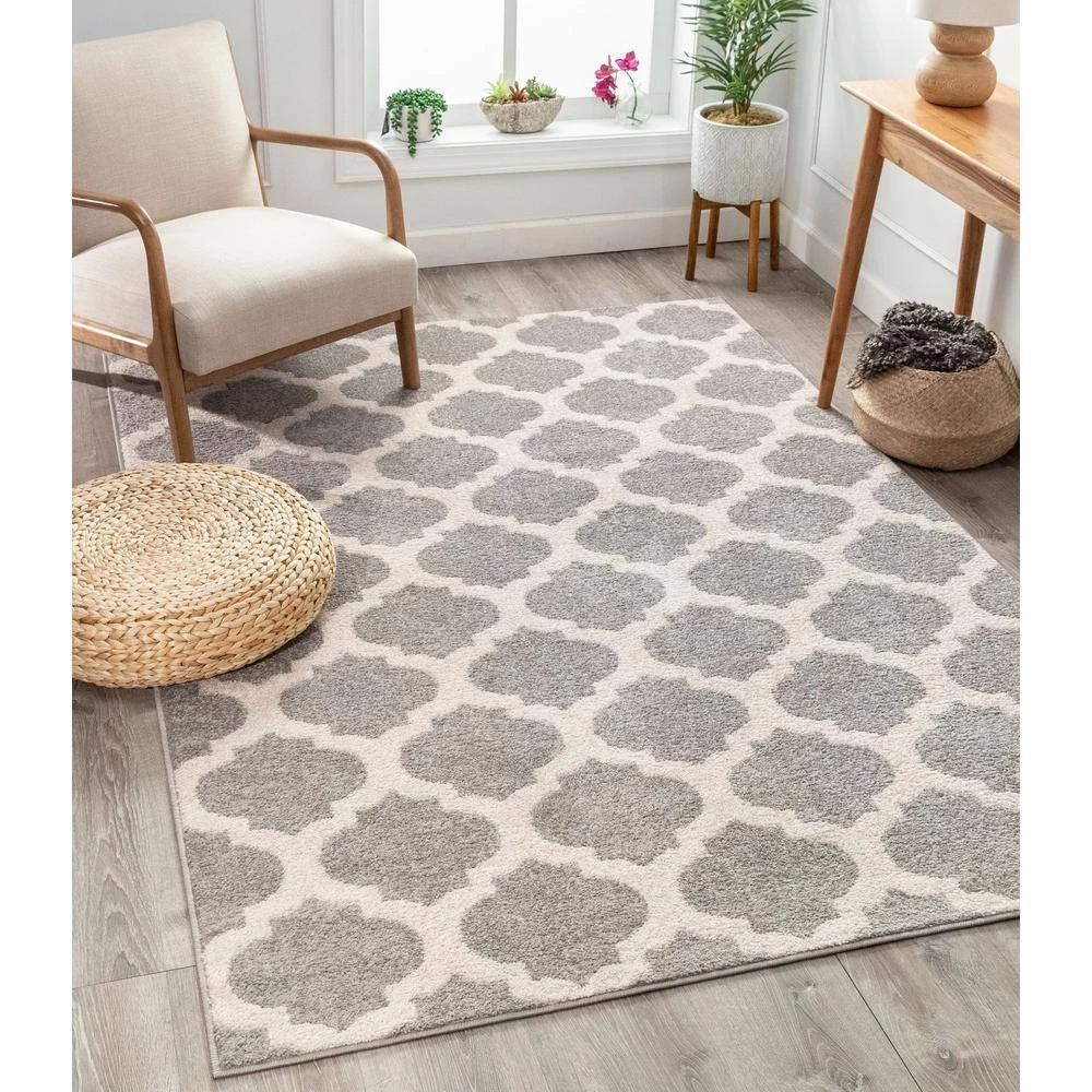 Mystic Zoe Grey 5 ft. x 7 ft. Modern Trellis Area Rug by Well Woven 4 Mystic Zoe Grey 5 ft. x 7 ft. Modern Trellis Area Rug by Well Woven - Image 2