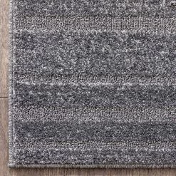 Malaga Bauer Vintage Modern Striped Grey 7 ft. 10 in. x 10 ft. 6 in. High-Low Area Rug by Well Woven -Linon Home Decor Sales grey well woven area rugs mg 07 7 1f 1000