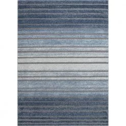 Malaga Bauer Vintage Modern Striped Grey 7 ft. 10 in. x 10 ft. 6 in. High-Low Area Rug by Well Woven