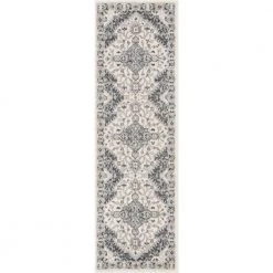 Topkapi Monza Vintage Medallion Oriental Grey 2 ft. 3 in. x 7 ft. 3 in. Runner Rug Distressed by Well Woven