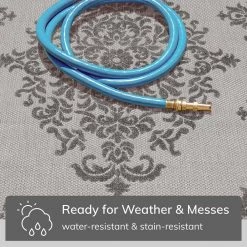 Dorado Arid Modern Grey 2 ft. 3 in. x 7 ft. 3 in. Runner Medallion Persian High-Low Indoor/Outdoor Area Rug by Well Woven -Linon Home Decor Sales grey well woven outdoor rugs do 507 2 c3 1000