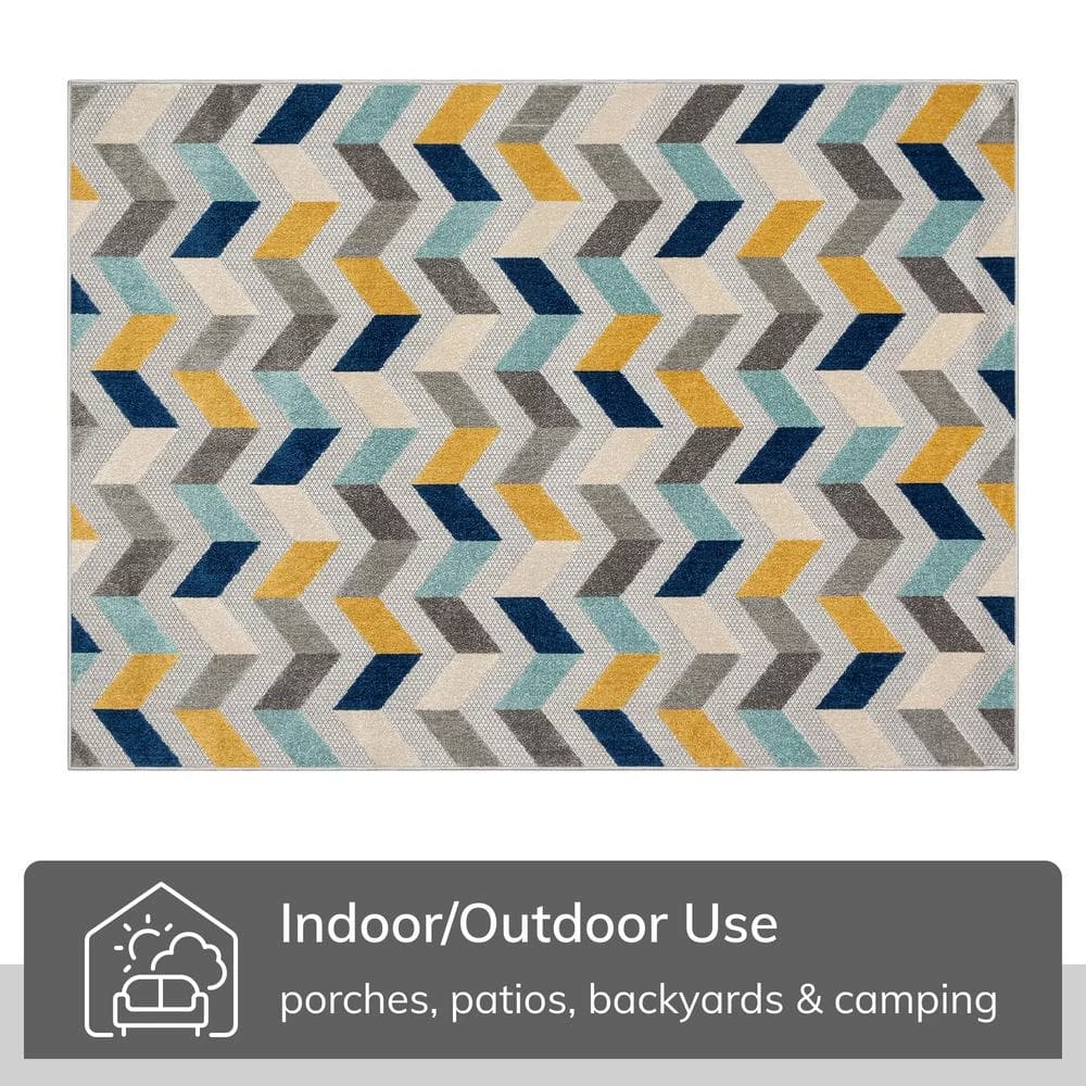 Dorado Bela Modern Geometric Grey 2 ft. 7 in. x 9 ft. 10 in. Runner High-Low Indoor/Outdoor Area Rug by Well Woven 6 Dorado Bela Modern Geometric Grey 2 ft. 7 in. x 9 ft. 10 in. Runner High-Low Indoor/Outdoor Area Rug by Well Woven - Image 4