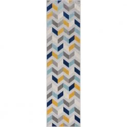 Dorado Bela Modern Geometric Grey 2 ft. 7 in. x 9 ft. 10 in. Runner High-Low Indoor/Outdoor Area Rug by Well Woven