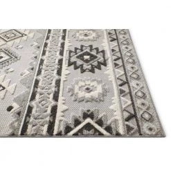 Dorado Mamba 5 ft. 3 in. x 7 ft. 3 in. Modern Navajo Southwestern Grey High-Low Indoor/Outdoor Area Rug by Well Woven -Linon Home Decor Sales grey well woven outdoor rugs do 58 5 1f 1000