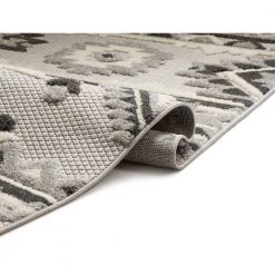 Dorado Mamba 5 ft. 3 in. x 7 ft. 3 in. Modern Navajo Southwestern Grey High-Low Indoor/Outdoor Area Rug by Well Woven -Linon Home Decor Sales grey well woven outdoor rugs do 58 5 4f 1000