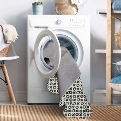 Washable Jenna Ivory/Black 5 ft. x 7 ft. Abstract Rectangle Area Rug by Linon Home Decor -Linon Home Decor Sales ivory black linon home decor area rugs thd03363 1f 1000