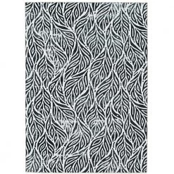 Washable Leif Ivory/Black 3 ft. x 5 ft. Abstract Rectangle Area Rug by Linon Home Decor