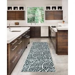 Washable Leif Ivory/Black 2 ft. x 8 ft. by Linon Home Decor -Linon Home Decor Sales ivory black linon home decor area rugs thdr03919 31 1000