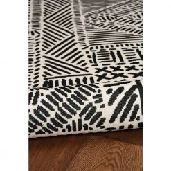 Washable Cohen Ivory/Black 2 ft. x 8 ft. by Linon Home Decor -Linon Home Decor Sales ivory black linon home decor area rugs thdr03921 44 1000