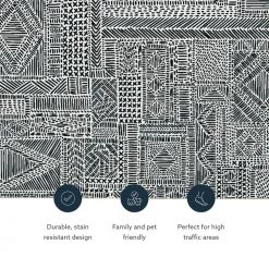 Washable Cohen Ivory/Black 2 ft. x 8 ft. by Linon Home Decor -Linon Home Decor Sales ivory black linon home decor area rugs thdr03921 4f 1000