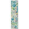 Washable Emily Ivory/Blue 2 ft. x 8 ft. Abstract Runner Rug by Linon Home Decor