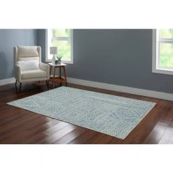Cohen 5x7 Washable Ivory/Blue Rectangle Abstract Polyester Area Rug by Linon Home Decor 15 Cohen 5x7 Washable Ivory/Blue Rectangle Abstract Polyester Area Rug by Linon Home Decor -Linon Home Decor Sales ivory blue linon home decor area rugs thd03395 31 1000